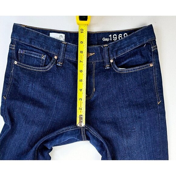 Gap 1969 28X28 Womens Real Straight Dark Wash Blue Denim 5 Pocket Jeans Size 28S - Picture 3 of 12